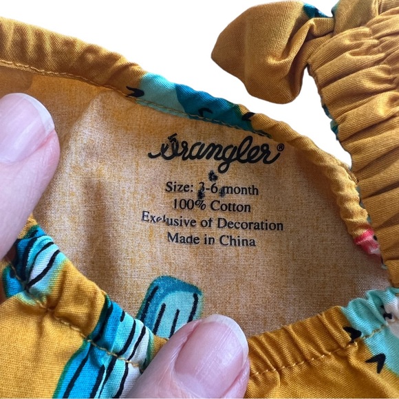 Wrangler Baby Girl One Shoulder Cactus Succulent Print Romper - Picture 4 of 5